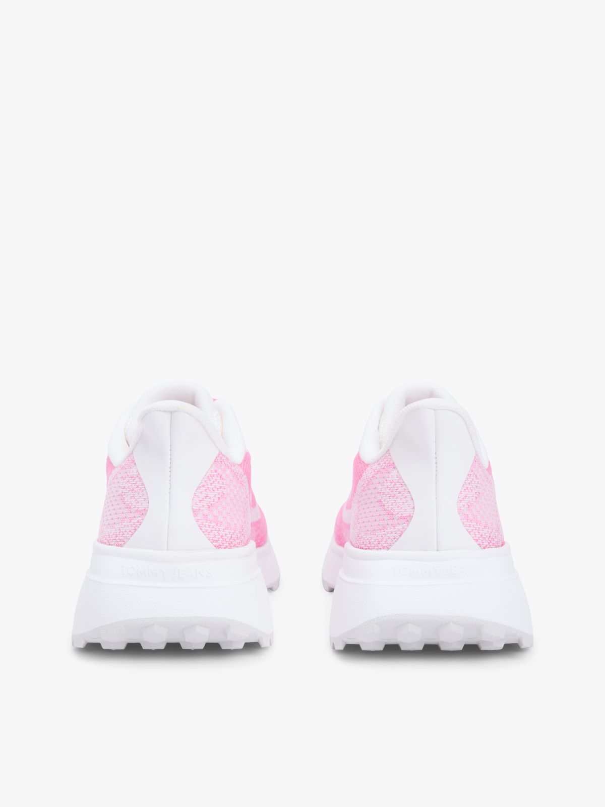 Mesh Jacquard Knit Cleat Trainers — Pink