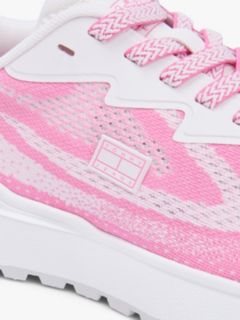 Mesh Jacquard Knit Cleat Trainers — Pink 6