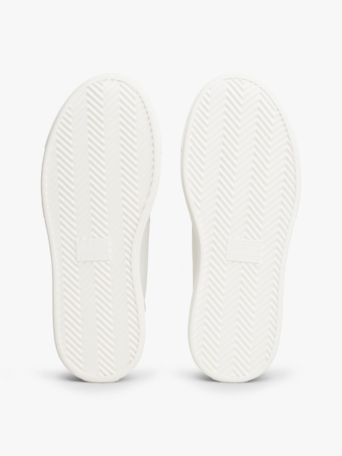 Debossed Logo Platform Trainers With Leather — White