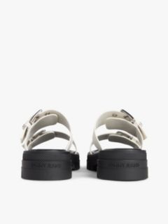 Chunky Cleat Double Buckle Sandals — White 4