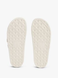 Double Buckle Strap Jelly Slides — Beige 5