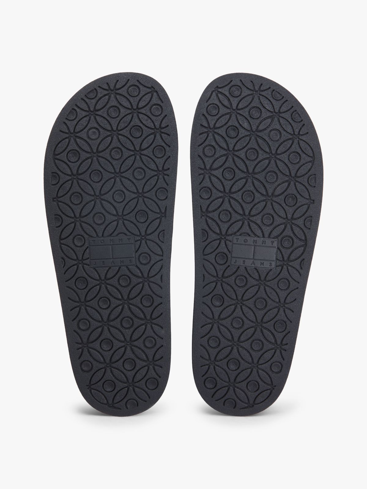 Double Buckle Strap Jelly Slides — Black