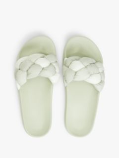 Embossed Braided Strap Slides — Grey 3