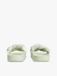Embossed Braided Strap Slides — Grey 4