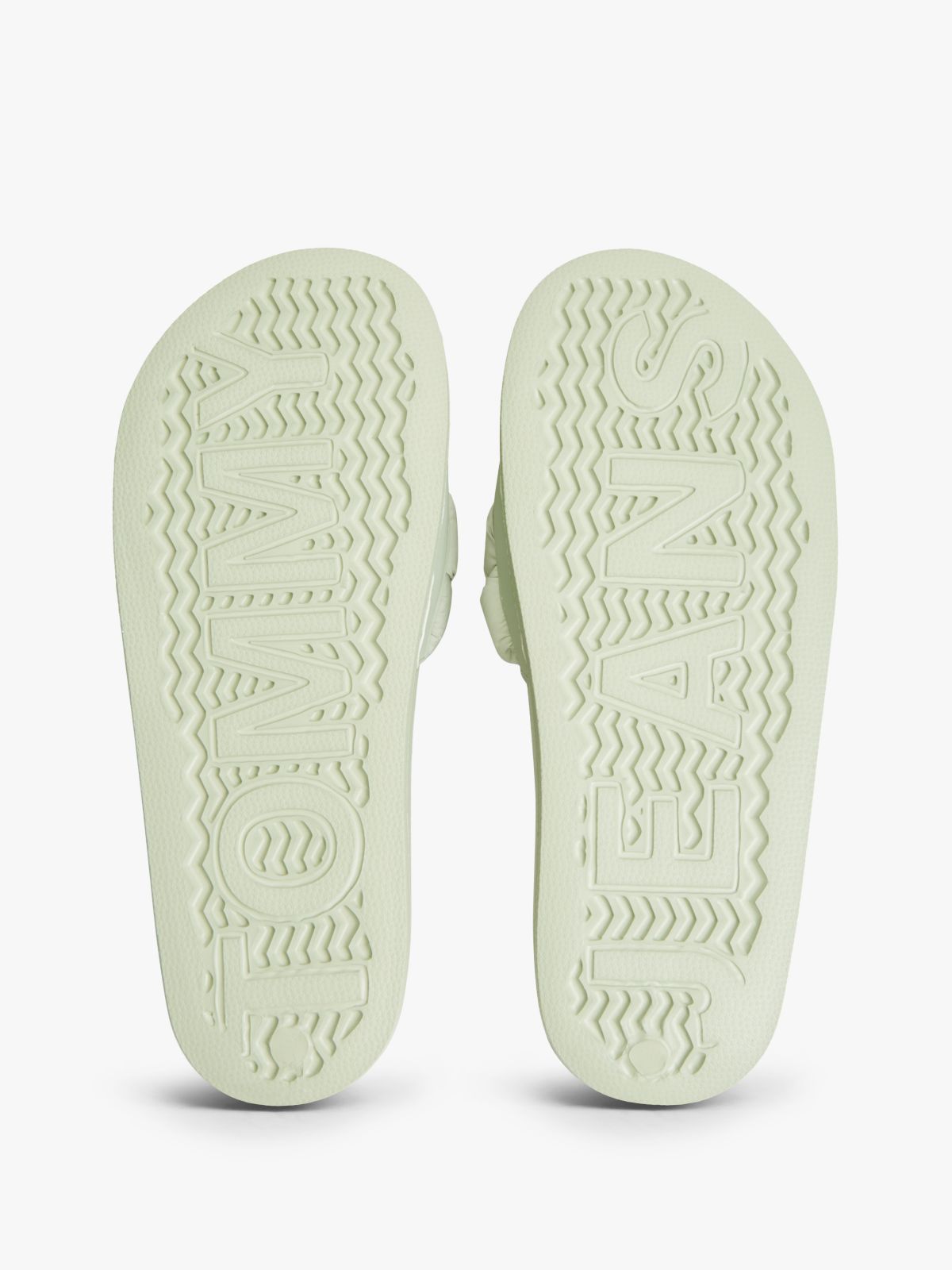 Embossed Braided Strap Slides — Grey