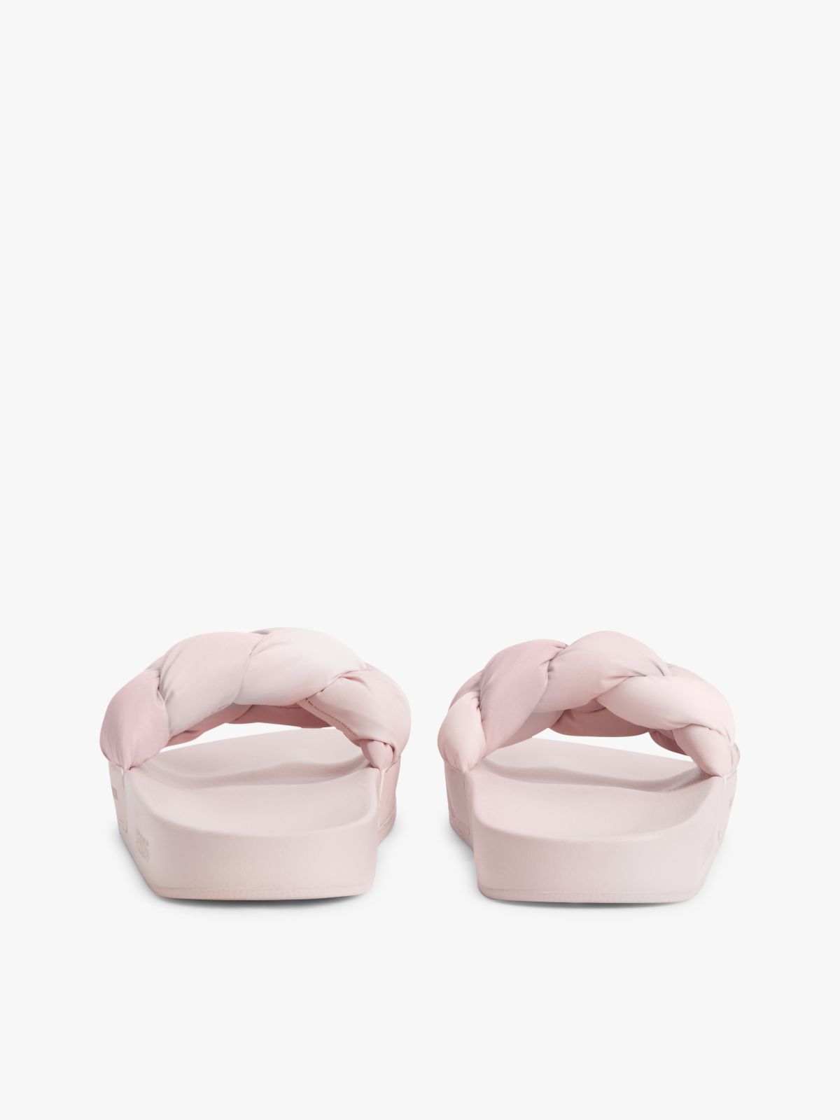 Embossed Braided Strap Slides — Pink