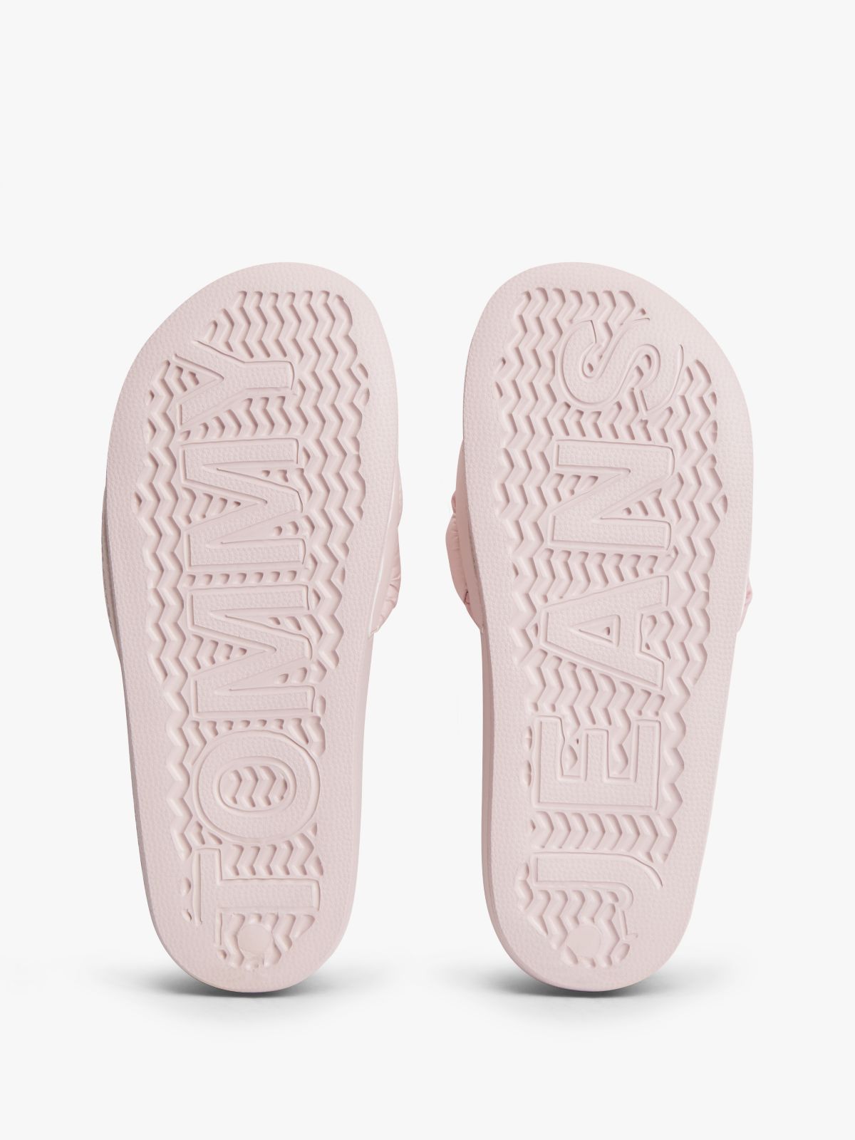 Embossed Braided Strap Slides — Pink