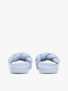 Embossed Braided Strap Slides — Blue 4