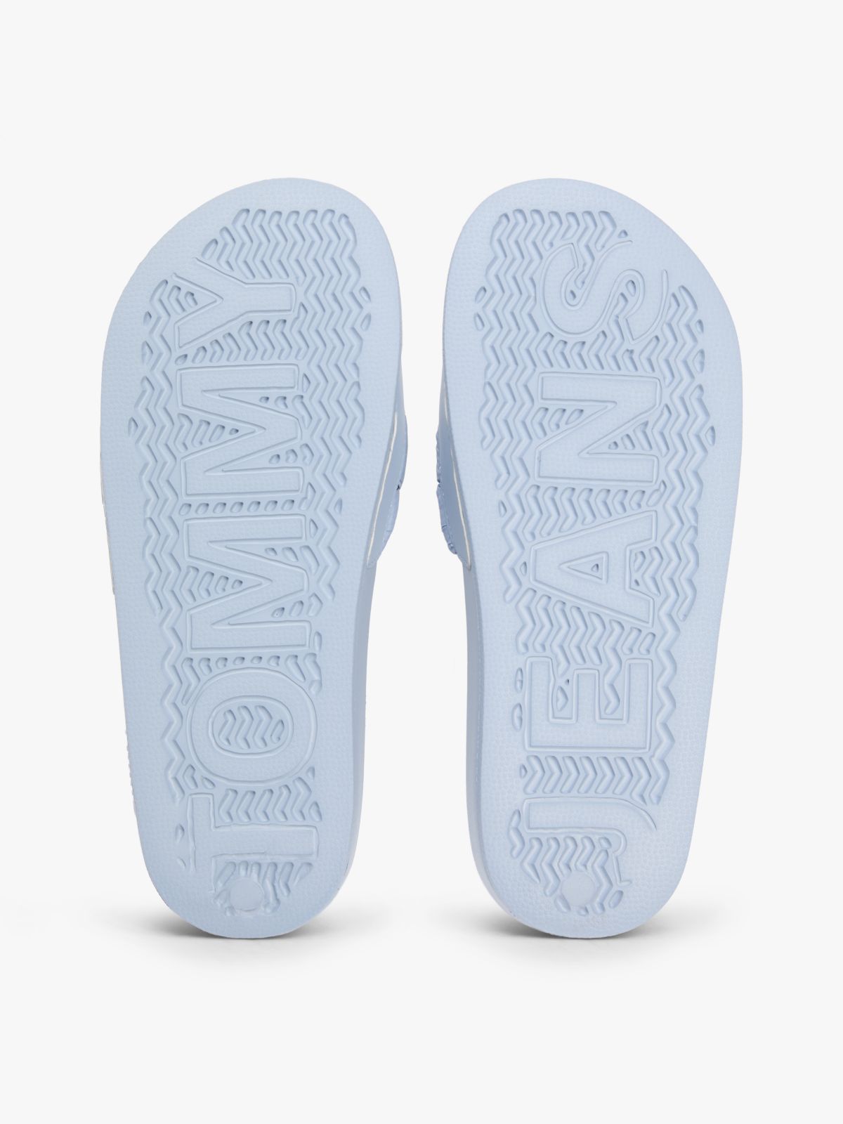 Embossed Braided Strap Slides — Blue