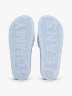 Embossed Braided Strap Slides — Blue 5