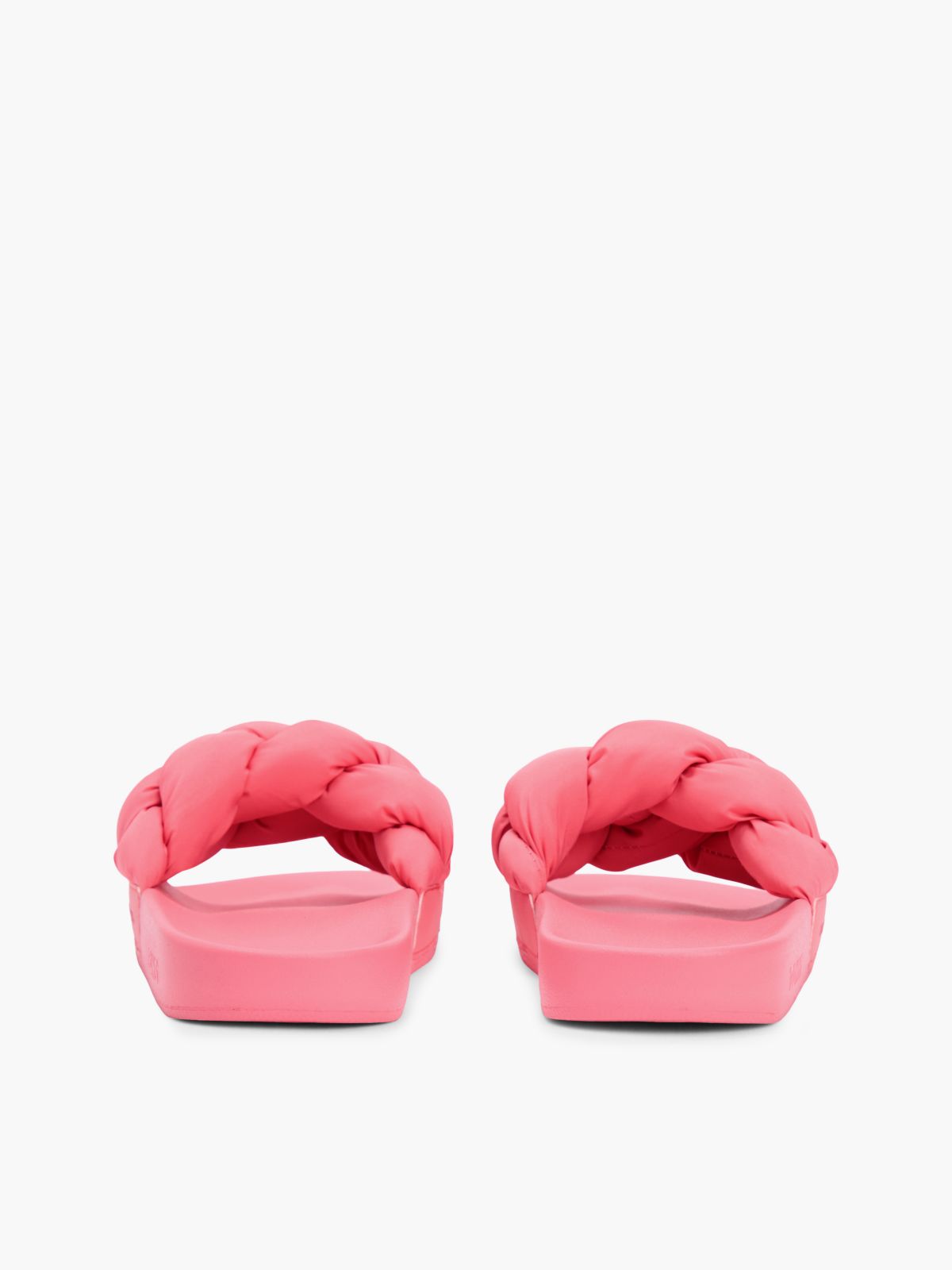 Embossed Braided Strap Slides — Pink