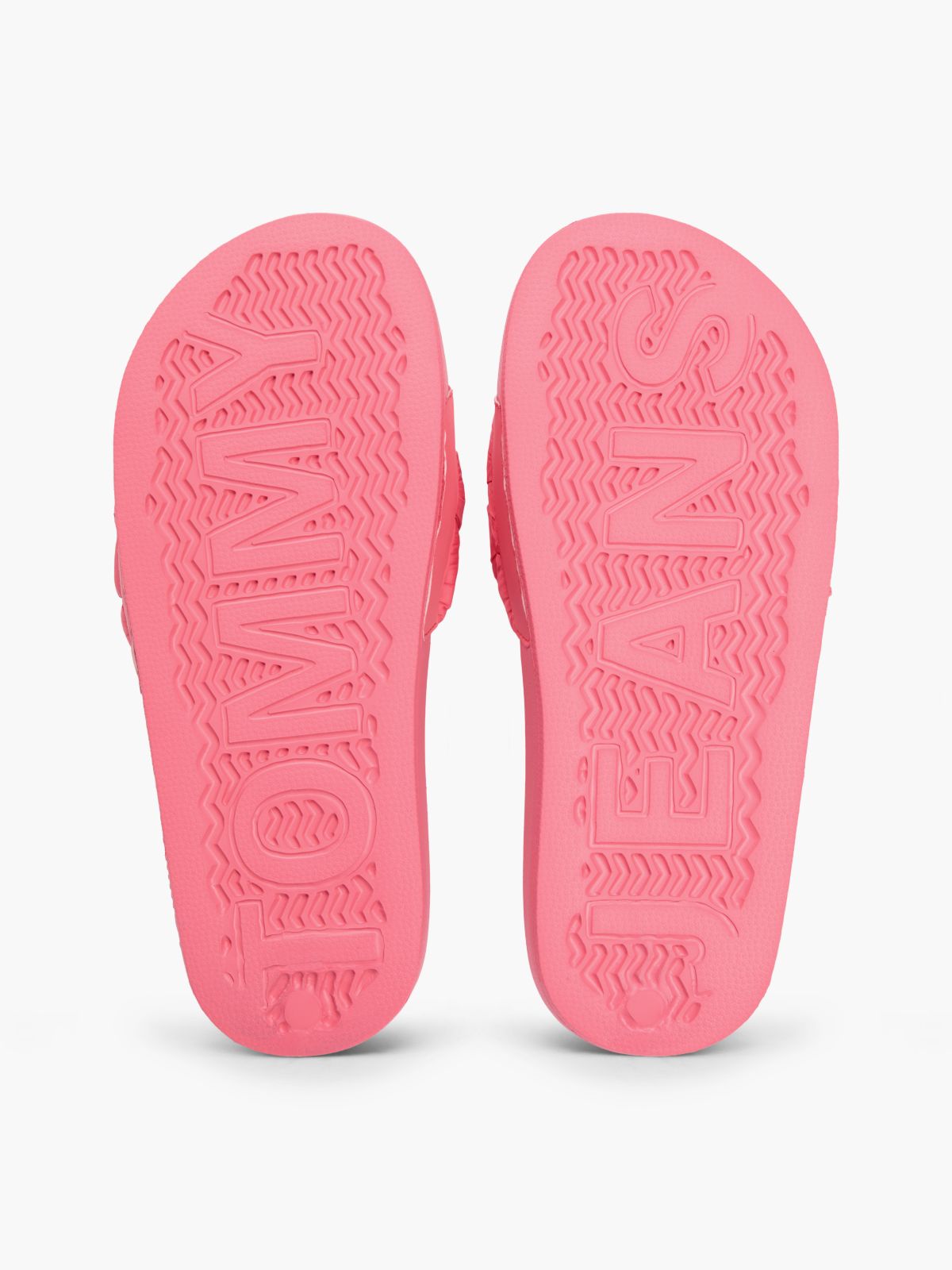 Embossed Braided Strap Slides — Pink
