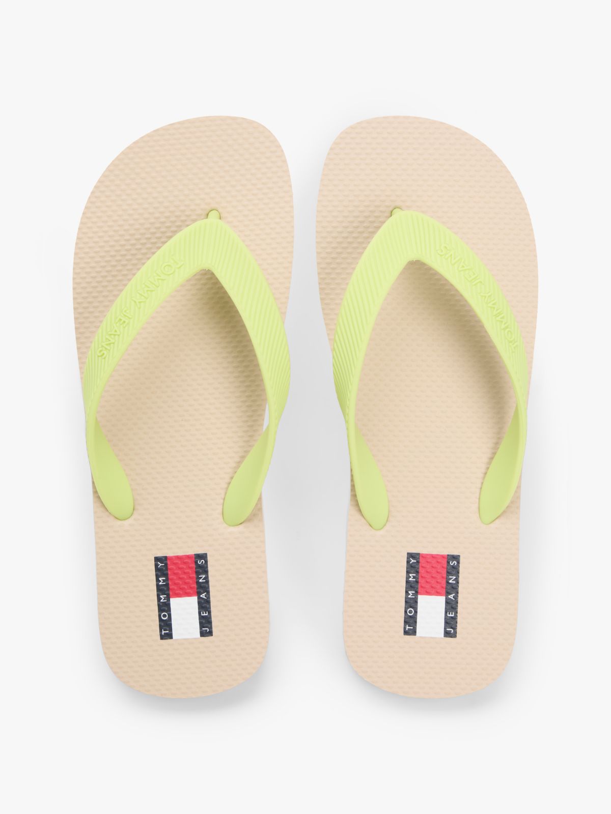 Fine Cleat Embossed Logo Flip-Flops — Green