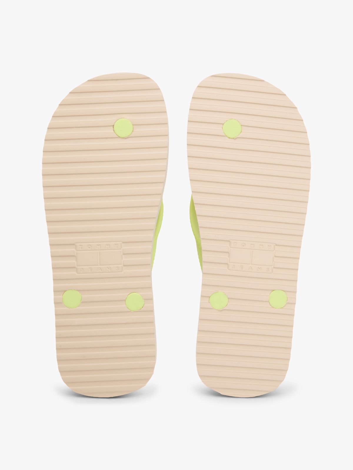 Fine Cleat Embossed Logo Flip-Flops — Green