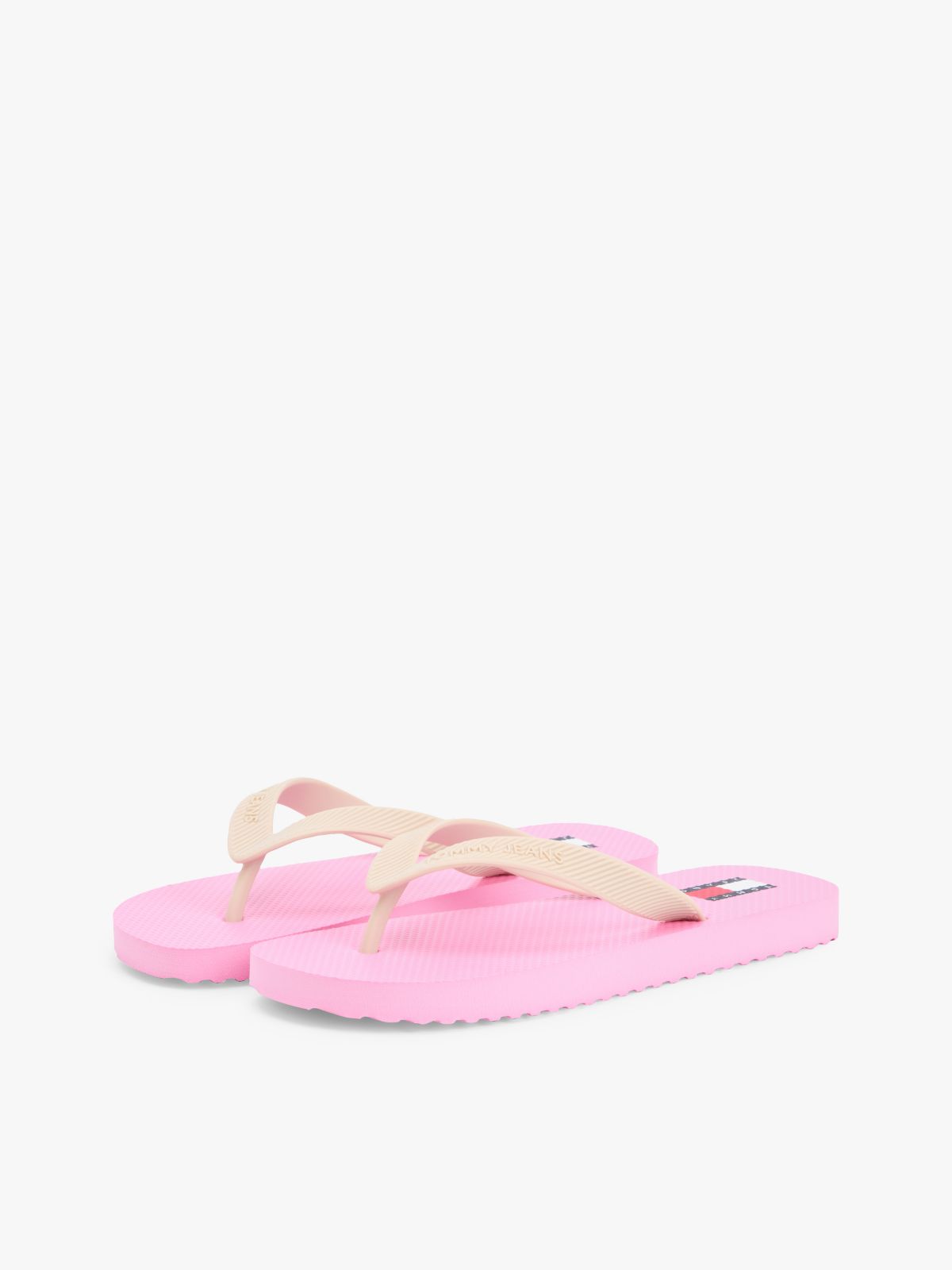 Fine Cleat Embossed Logo Flip-Flops — Pink