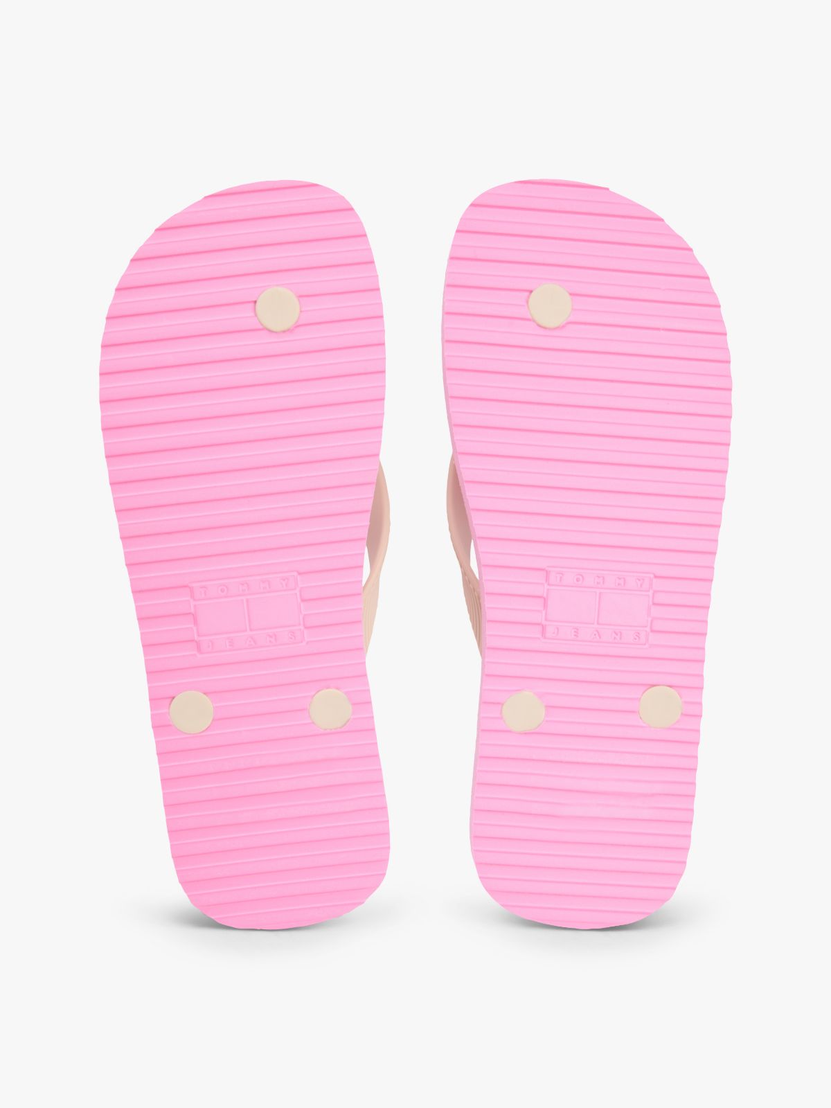 Fine Cleat Embossed Logo Flip-Flops — Pink