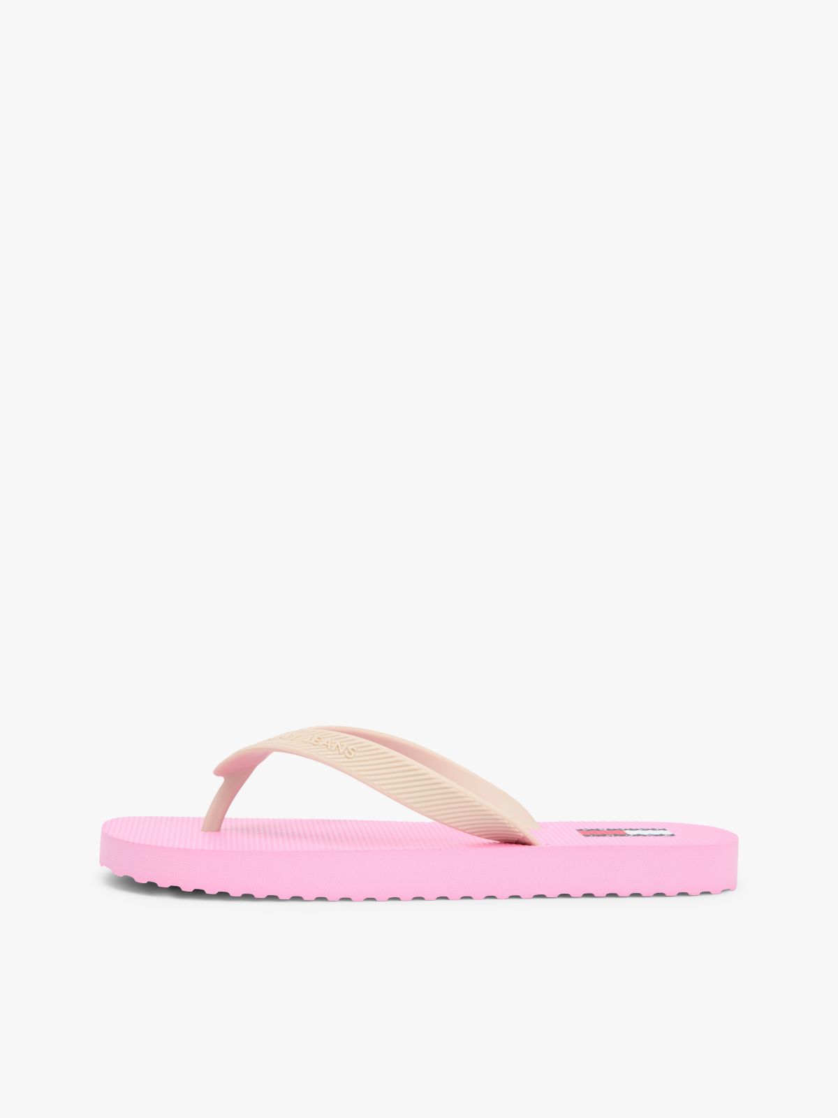 Fine Cleat Embossed Logo Flip-Flops — Pink
