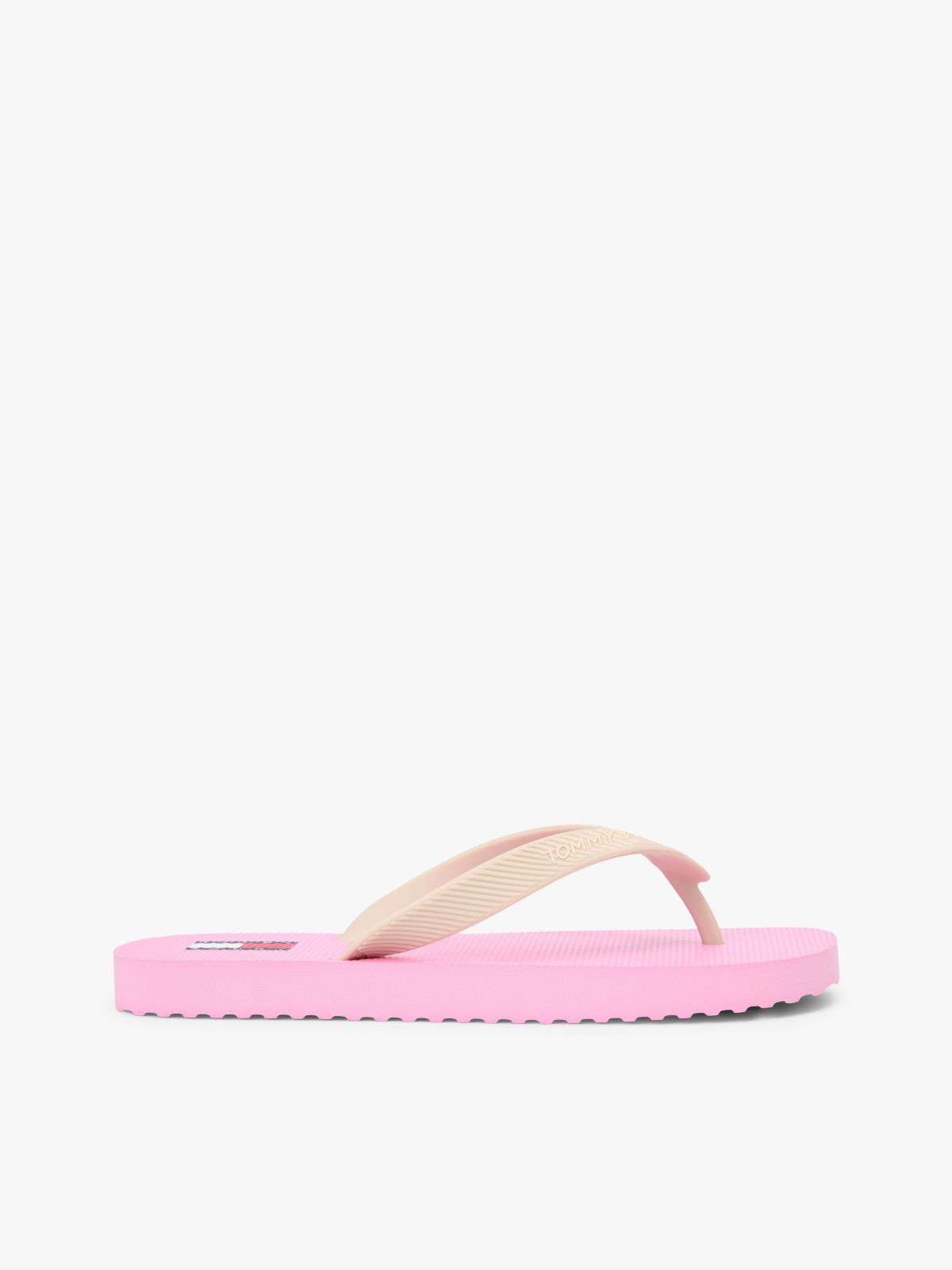 Fine Cleat Embossed Logo Flip-Flops — Pink