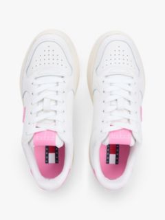 Fine Cleat Platform Basketball Trainers With Leather — Pink 3