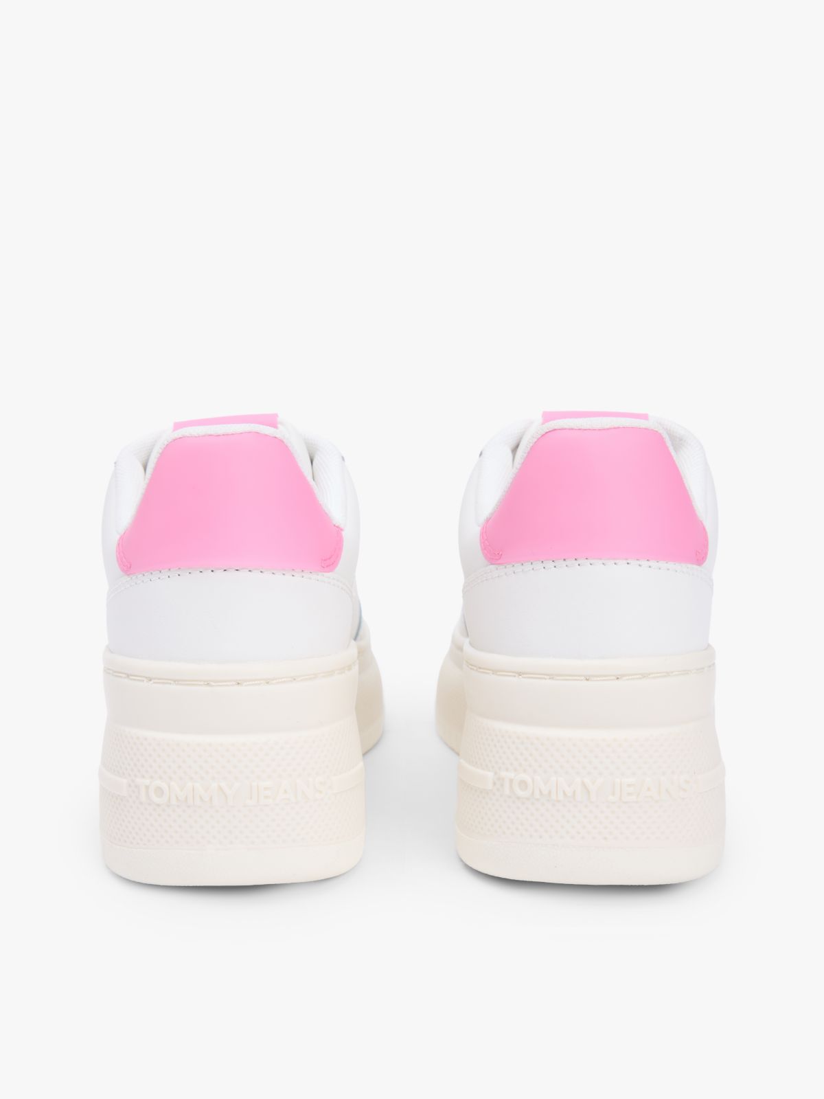 Fine Cleat Platform Basketball Trainers With Leather — Pink