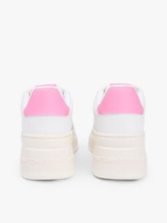 Fine Cleat Platform Basketball Trainers With Leather — Pink 4