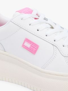 Fine Cleat Platform Basketball Trainers With Leather — Pink 6