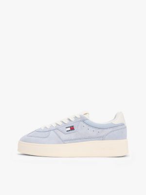 blau the greenwich chunky sneaker aus veloursleder für damen - tommy jeans