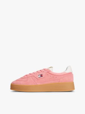 rosa the greenwich chunky sneaker aus veloursleder für damen - tommy jeans