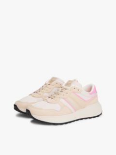 Suede Cleat Mixed Texture Trainers — Pink 2