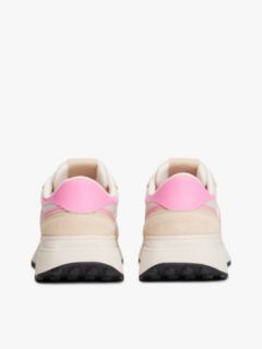 Suede Cleat Mixed Texture Trainers — Pink 4