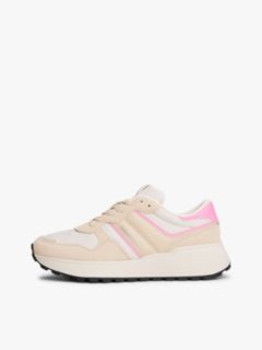 Suede Cleat Mixed Texture Trainers — Pink 7