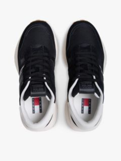 Suede Cleat Mixed Texture Trainers — Black 3
