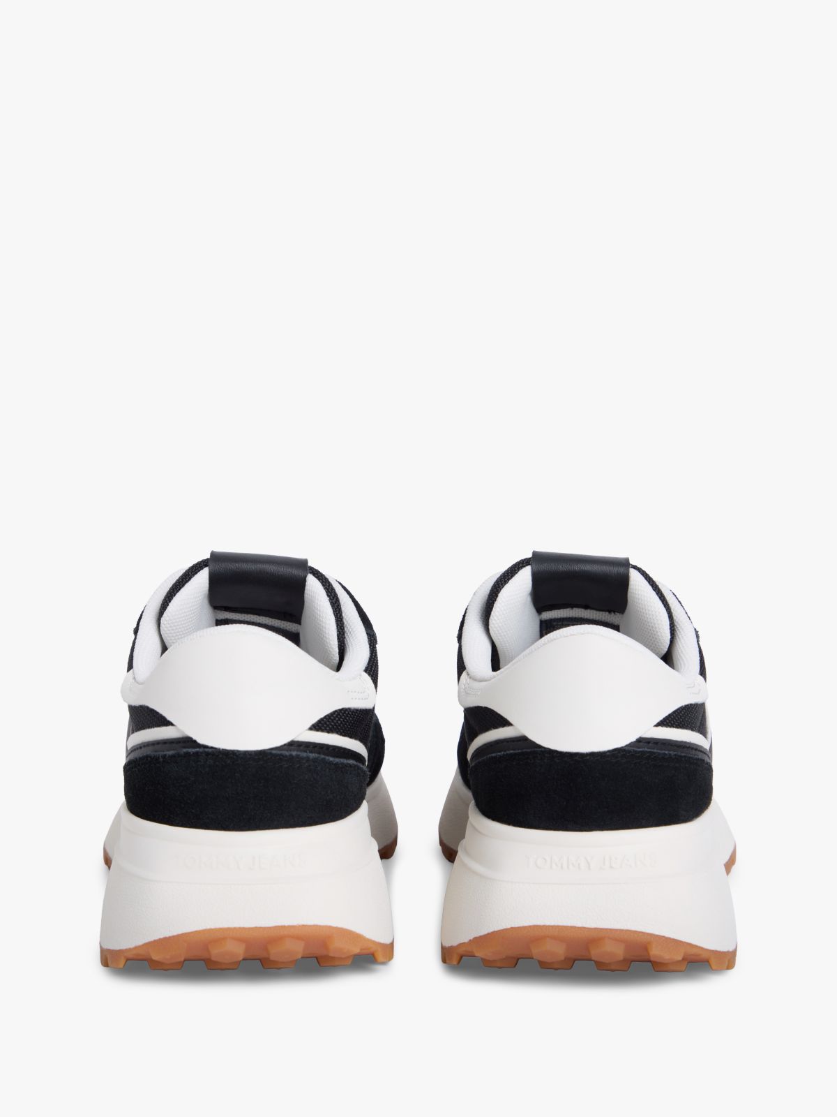 Suede Cleat Mixed Texture Trainers — Black