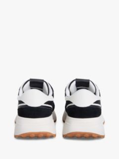Suede Cleat Mixed Texture Trainers — Black 4