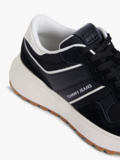 Suede Cleat Mixed Texture Trainers — Black 6
