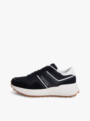 schwarz rutschhemmender veloursleder-sneaker für damen - tommy jeans
