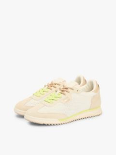 Low Profile Mixed Texture Knit Trainers — Green 2