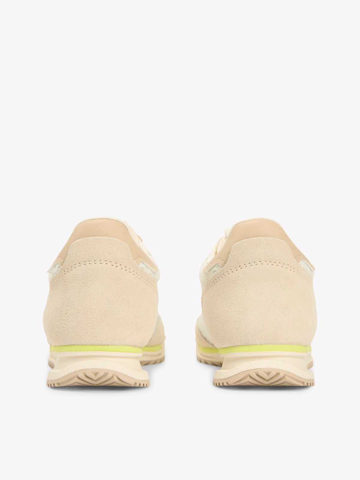 Low Profile Mixed Texture Knit Trainers — Green