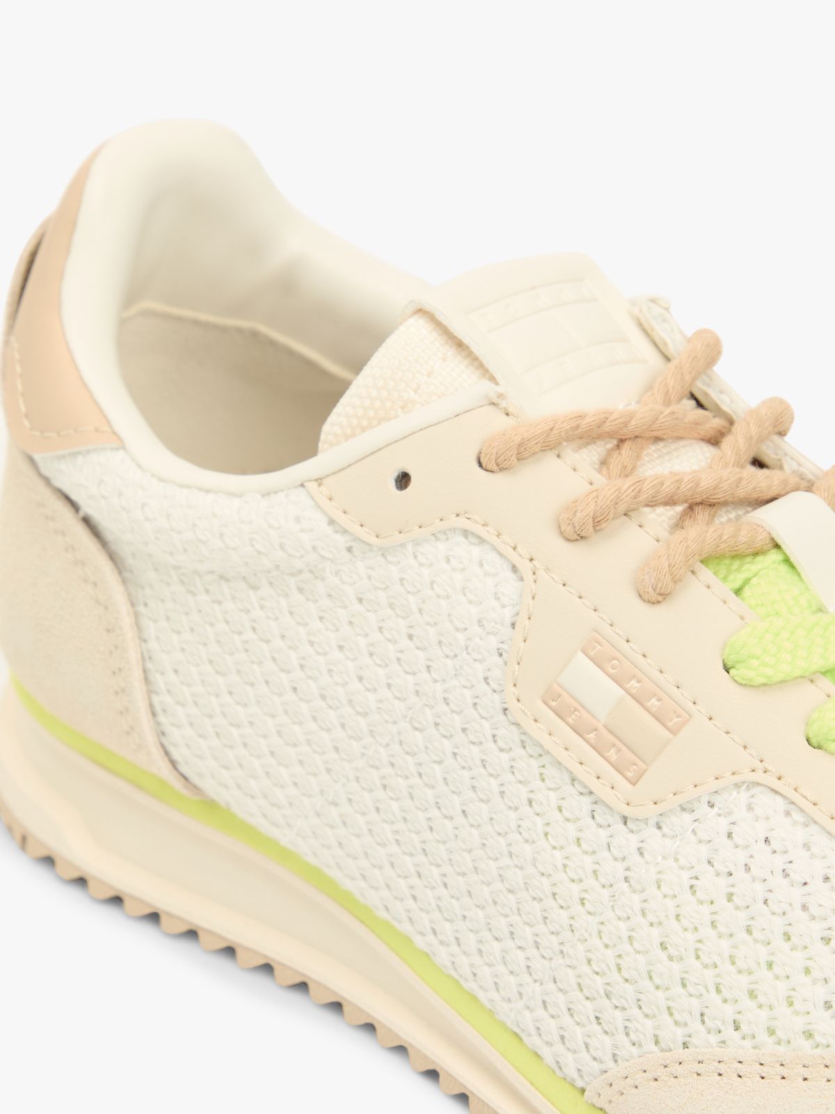 Low Profile Mixed Texture Knit Trainers — Green
