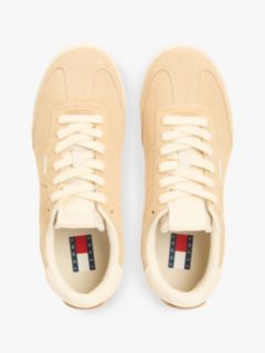 Low Profile Suede Serrated Trainers — Beige 3