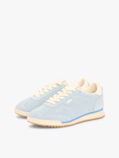 Low Profile Suede Serrated Trainers — Blue 2
