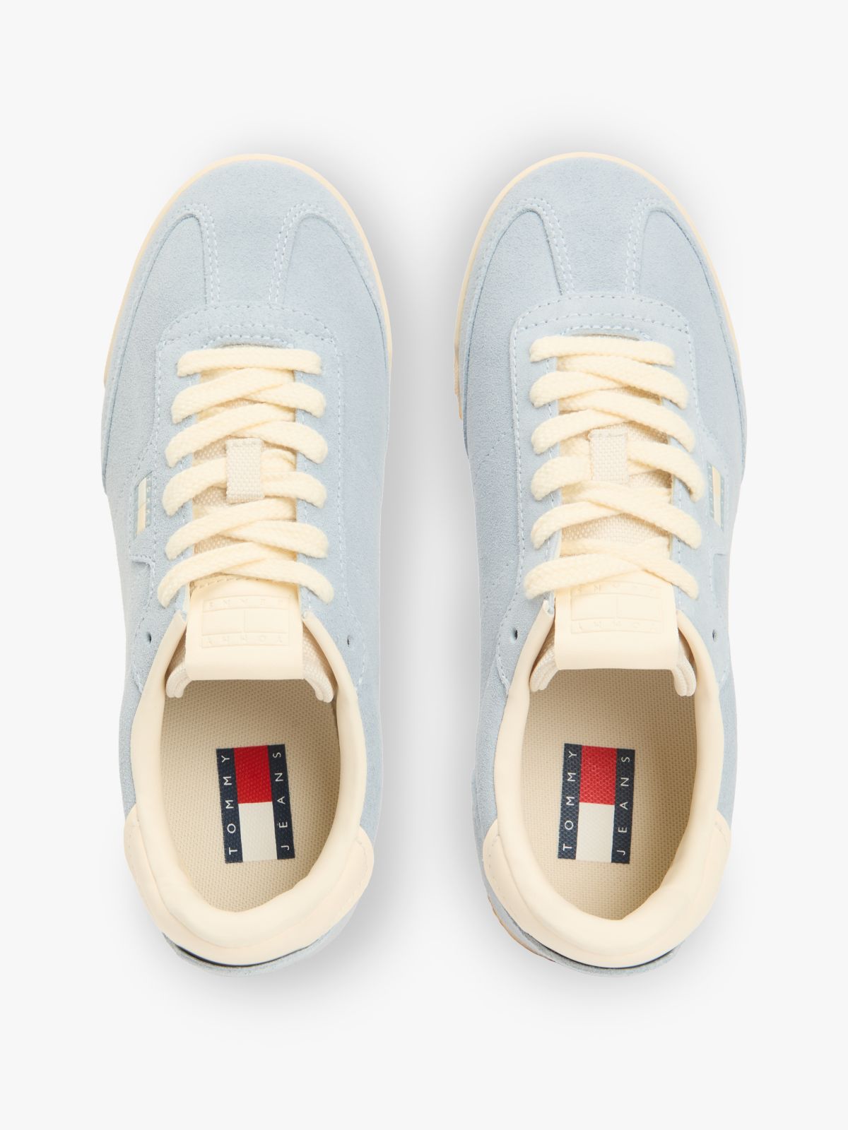 Low Profile Suede Serrated Trainers — Blue
