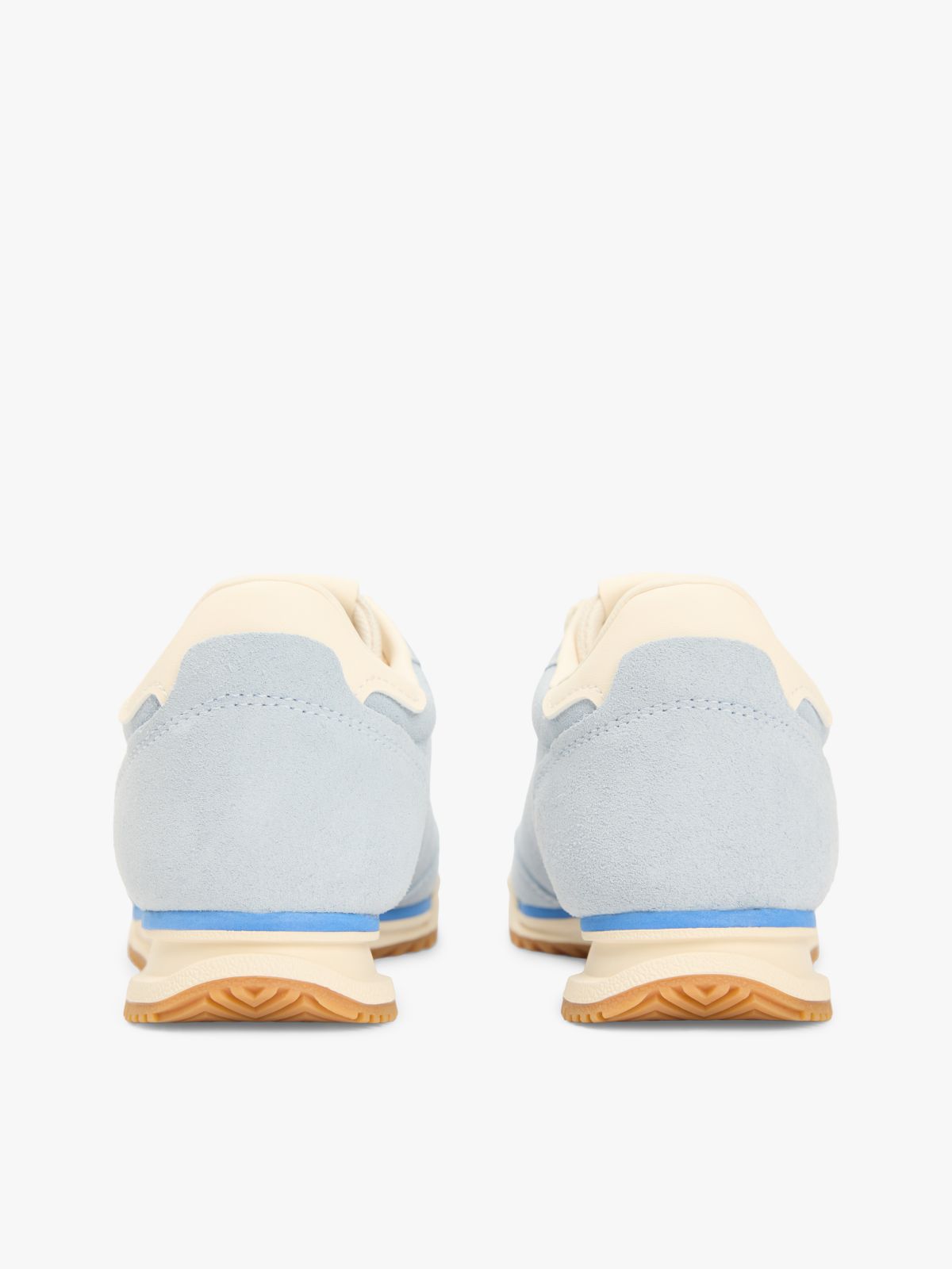 Low Profile Suede Serrated Trainers — Blue