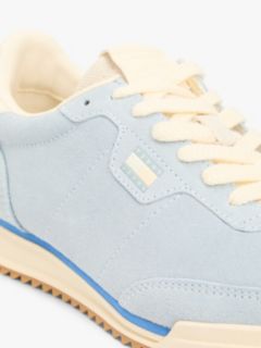 Low Profile Suede Serrated Trainers — Blue 6