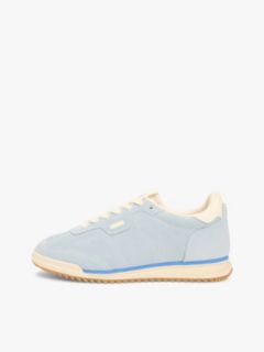 Low Profile Suede Serrated Trainers — Blue 7