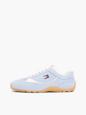blau archive runner-sneaker aus veloursleder für damen - tommy jeans