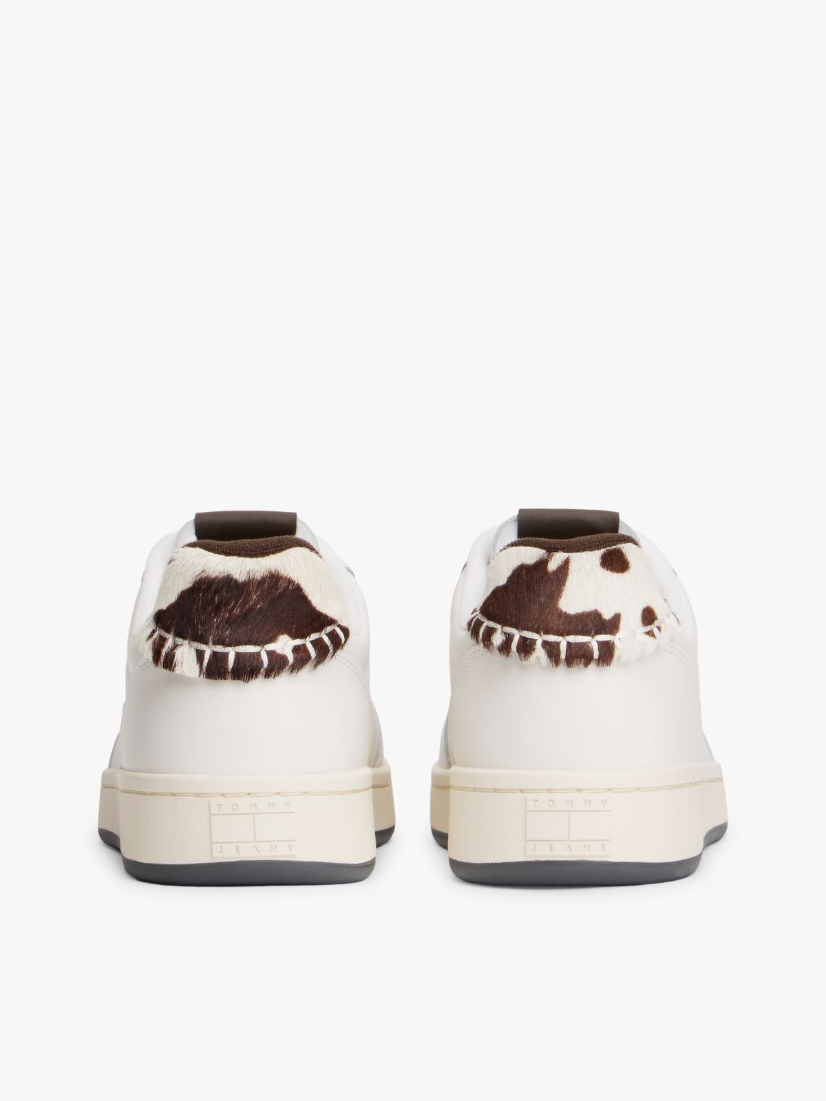 Archive Court Cow Print Leather Trainers — Brown