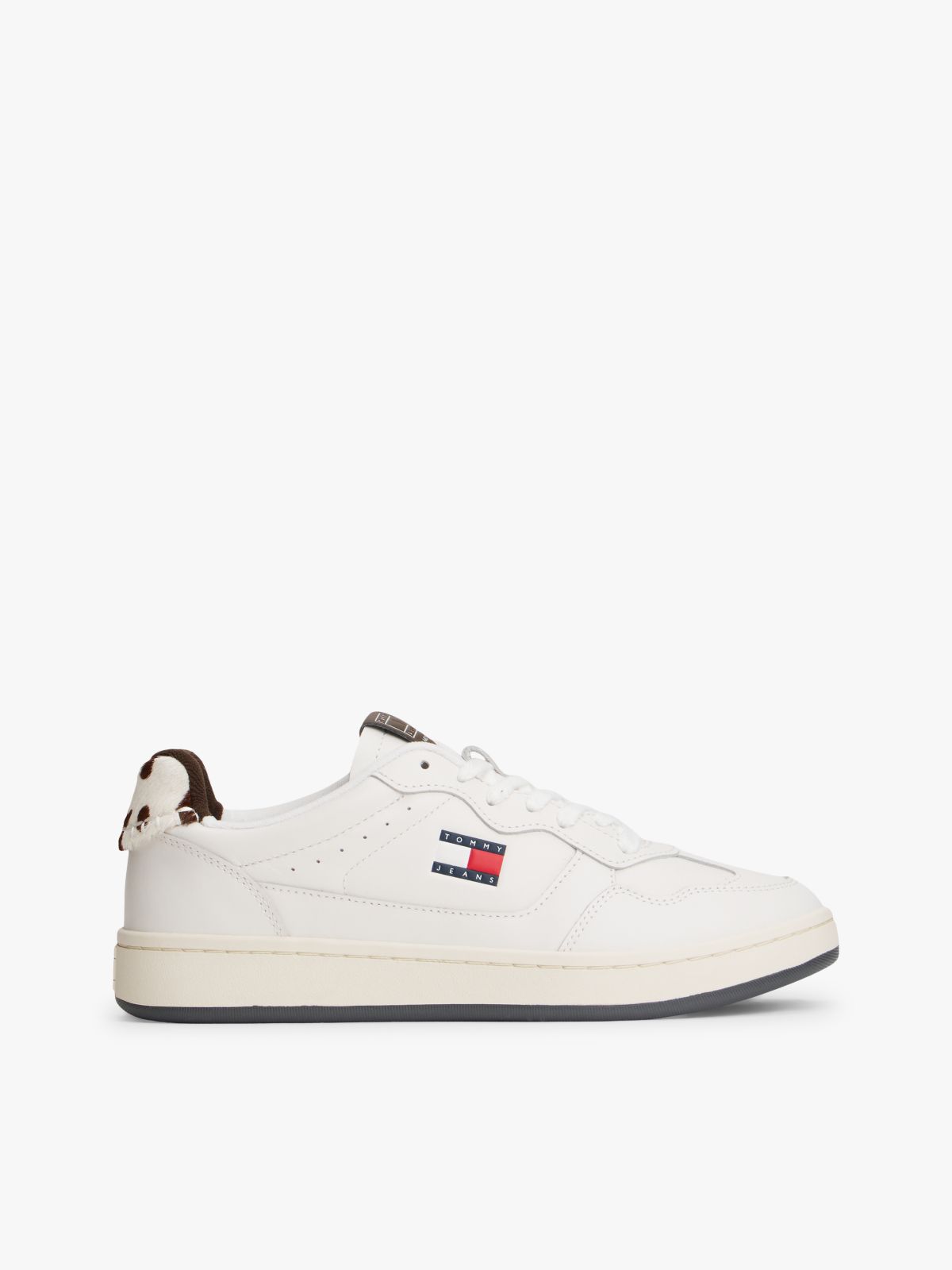 Archive Court Cow Print Leather Trainers — Brown