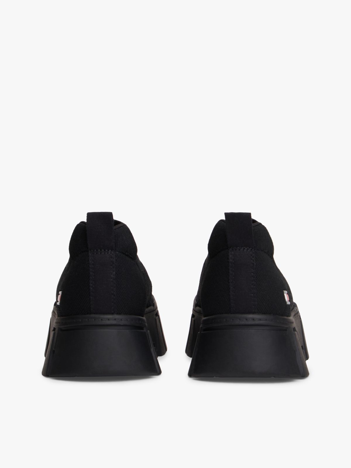Chunky Cleat Knit Trainers — Black