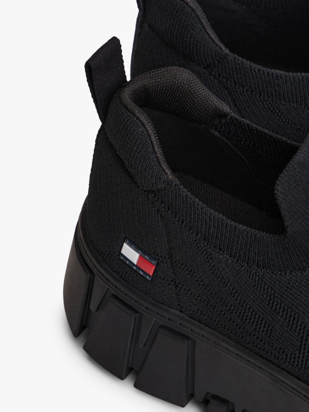 Chunky Cleat Knit Trainers — Black